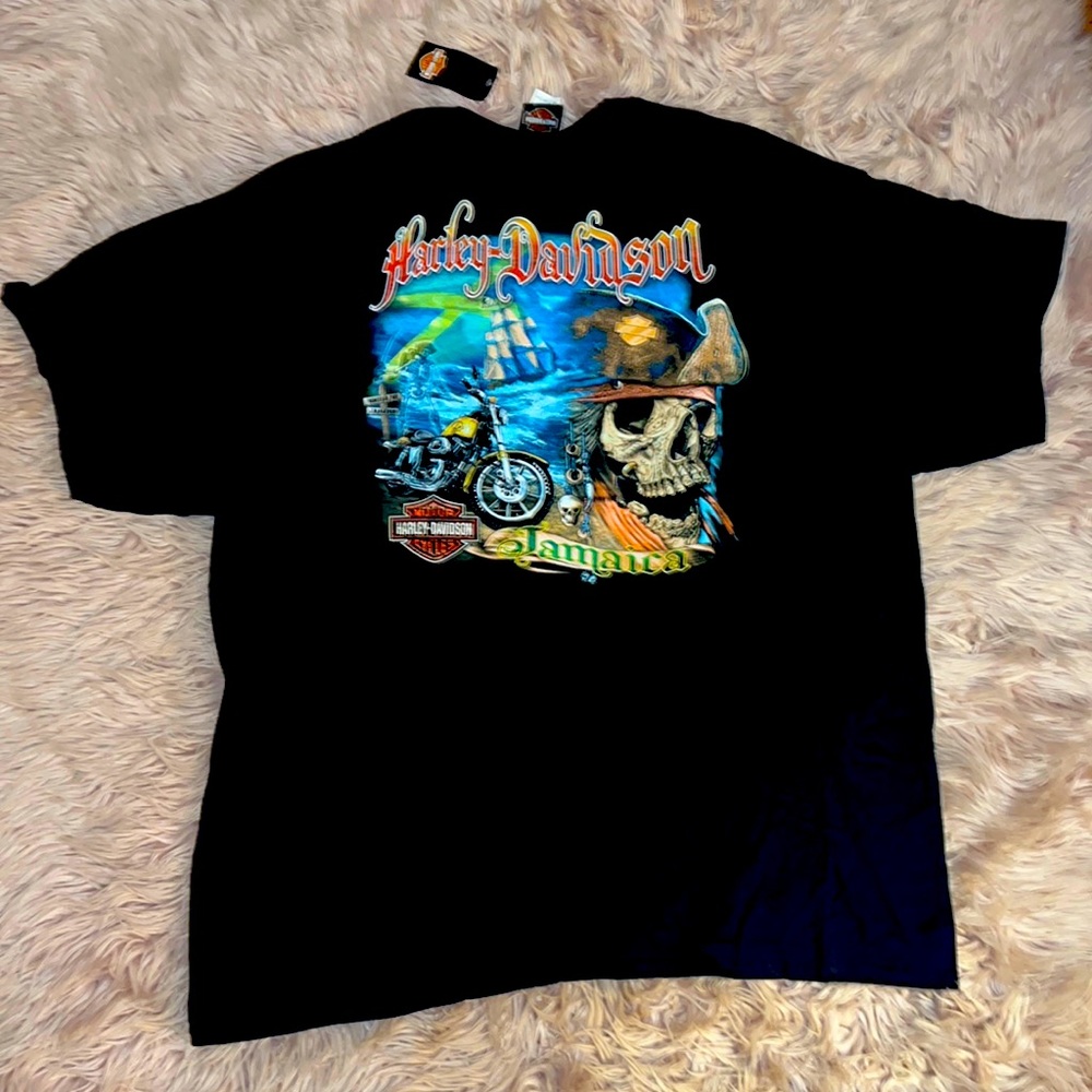 NWT Vintage Harley Davidson Jamaica motorcycle biker shirt 2XL xxl rare brandnew